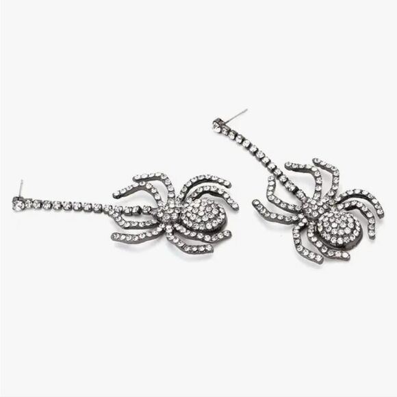 New ZARA Rhinestone Spider Earrings - Picture 4 of 10